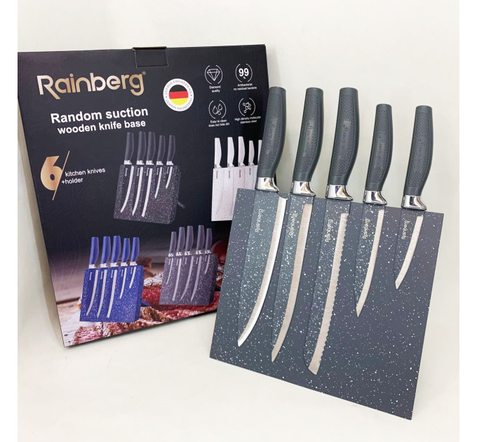 Набор ножей Rainberg RB-2322 из нержавеющей стали с магнитным основанием Gray