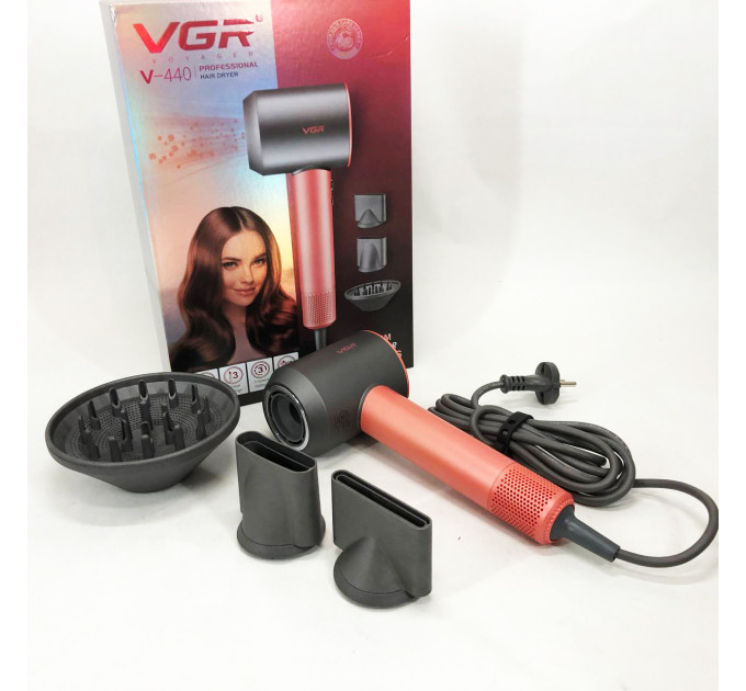 Фен профессиональный VGR V-440. Цвет: оранжевый