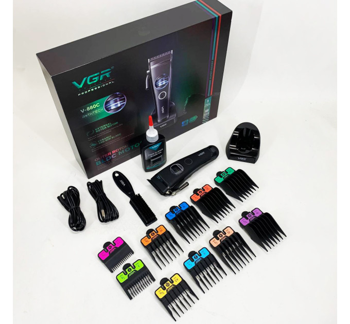 Акумуляторна машинка для стрижки VGR V-880C. Колір: чорний