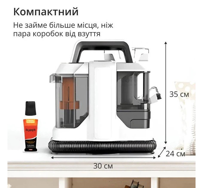 Миючий пилосос для чищення килимів, диванів, салона авто Domotec MS-4415 4200Вт 1080мл