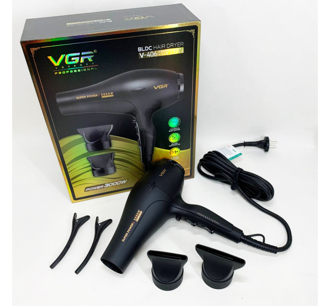 Фен VGR V-406 BLACK 3000Вт