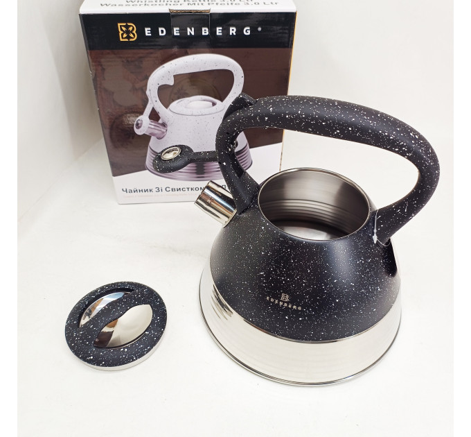 Чайник Edenberg EB-8827 нержавіюча сталь зі свистком 3л Black