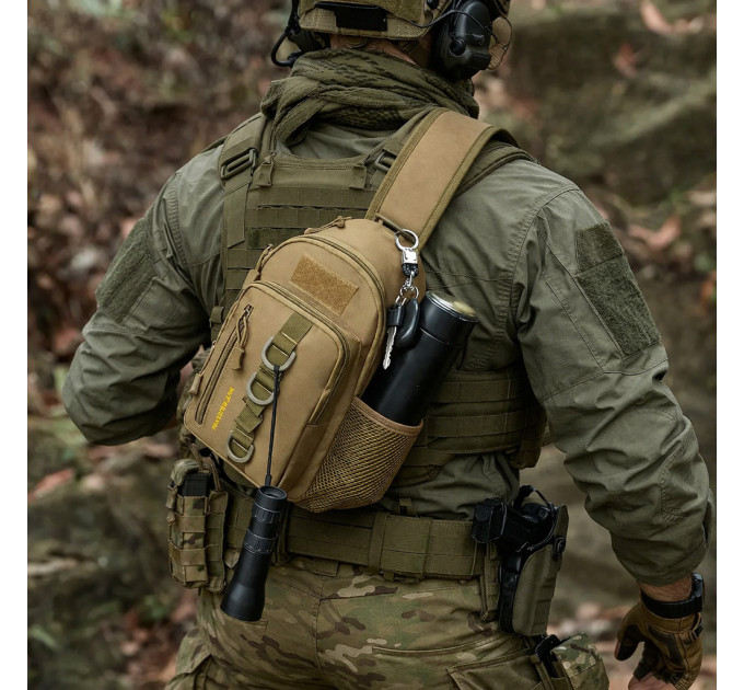 Тактическая сумка через плечо Cordura 1000D слинг с системой MOLLE