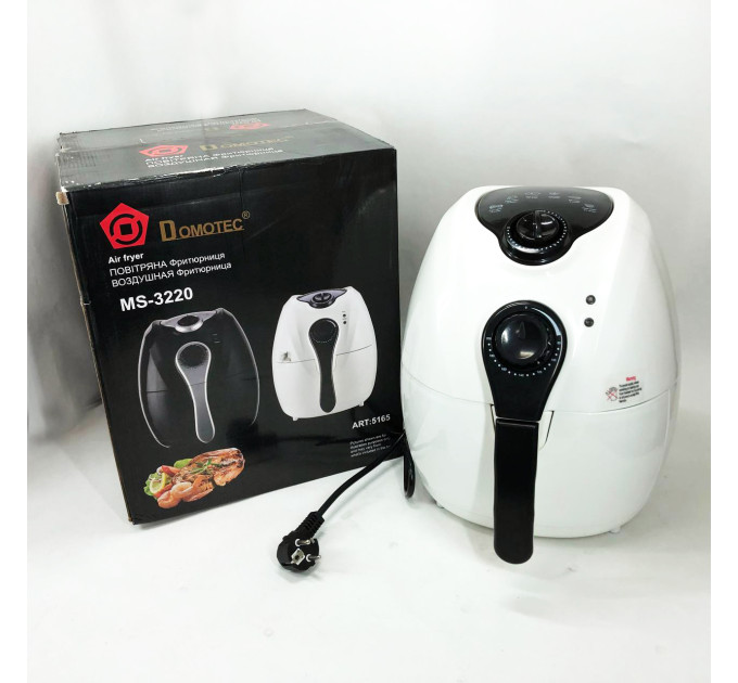 Аерофритниця Мультипіч Аерогриль Domotec MS-3220 1300Вт 4.5л Безмасляна з Таймером White