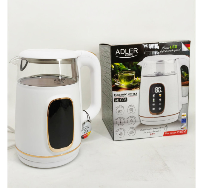 Чайник електричний Adler AD 1305 1.7Л 2200Вт White Gold