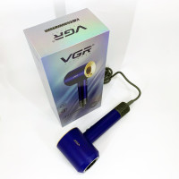 Фен професійний VGR V-445 BLUE, 3 рівні обдування, 4 рівні температури, 1600 Вт