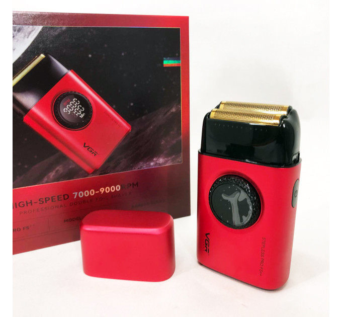 Электробритва VGR V-377 RED шейвер, Электрическая аккумуляторная бритва для бритья, шейвер мужской