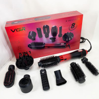 Фен-щітка стайлер VGR 8 в 1 V-488. Колір: червоний