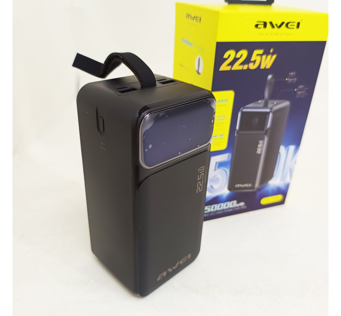 Портативный павербанк Awei PA-13 50000mAh с функцией быстрой зарядки 22.5W