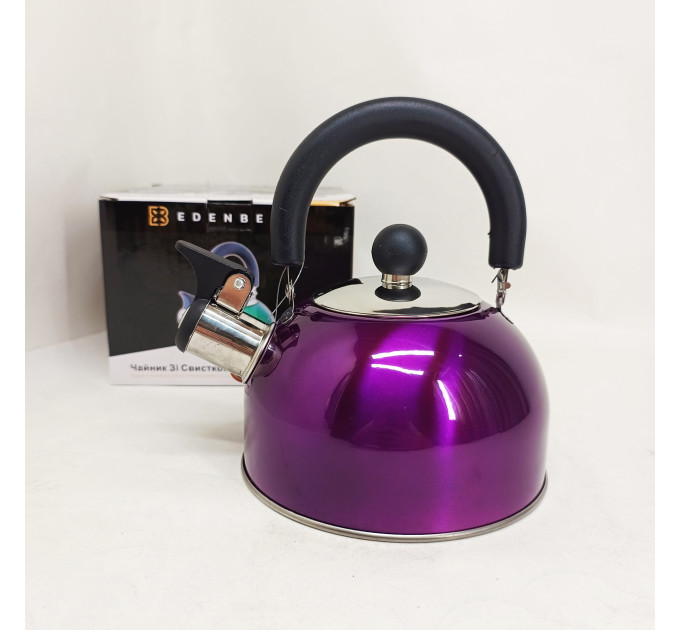 Чайник Edenberg EB-1346 із нержавіючої сталі зі свистком 2.5л Purple