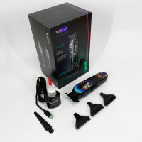 Тример акумуляторний для стрижки VGR V-260 RED, 3 насадки, LED дисплей