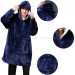 Толстовка плед з капюшоном і рукавами Huggle Hoodie оверсайз Blue
