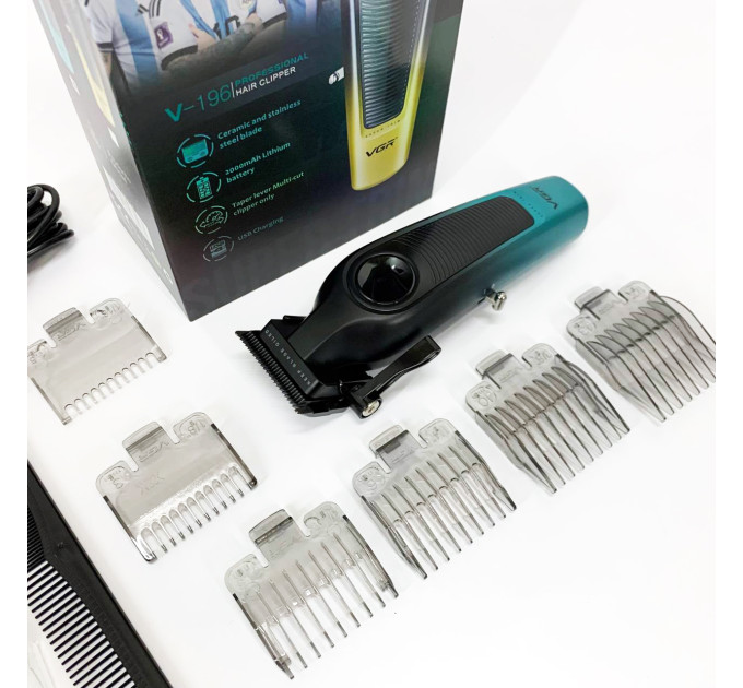 Акумуляторна машинка для стрижки VGR V-196 GREEN