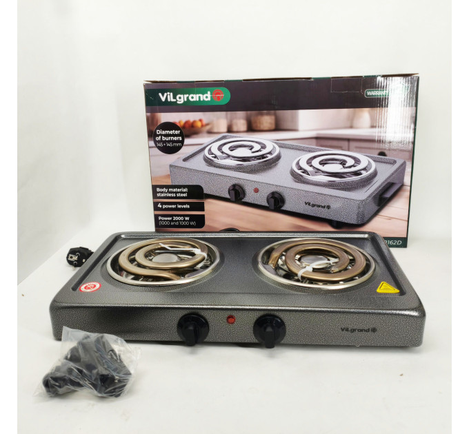 Электроплита Vilgrand VHP162D GRAY 2000Вт