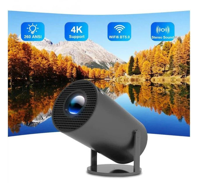 Портативный смарт-проектор 4K Ultra HD SMART, Android/iOS, Wi-Fi 6, Bluetooth, HDMI, домашний кинотеатр