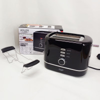 Тостер Adler AD 3224 7 рівнів обсмажування решітка для булочок 850Вт Black