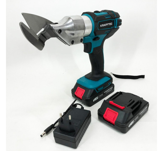 Аккумуляторные ножницы по металлу в кейсе Krafftec DJS130R, 2 акб 36V/5AP