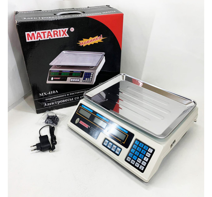 Ваги торговельні MATARIX MX-410A 50 кг електронні з калькулятором 220 В