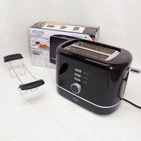Тостер Adler AD 3224 7 уровней обжаривания решетка для булочек 850Вт Black