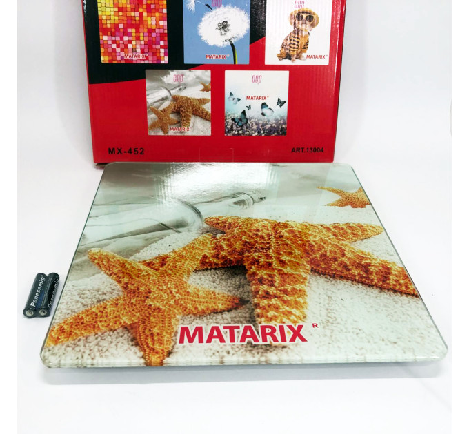 Весы напольные MATARIX MX-452 180 кг, Весы напольные для измерения массы тела, Электронные весы звезды