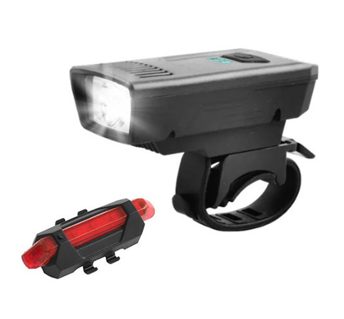 Велофонарь аккумуляторный комплект 1803-1-XPE + STOP-5LED, Велосипедный свет на руль