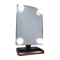 Настольное зеркало для макіяжа Cosmetie mirror 360 Rotation Angel с подсветкой Black