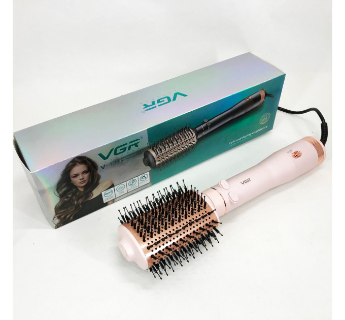 Електричний фен браш для укладання волосся VGR V-494 800Вт Pink