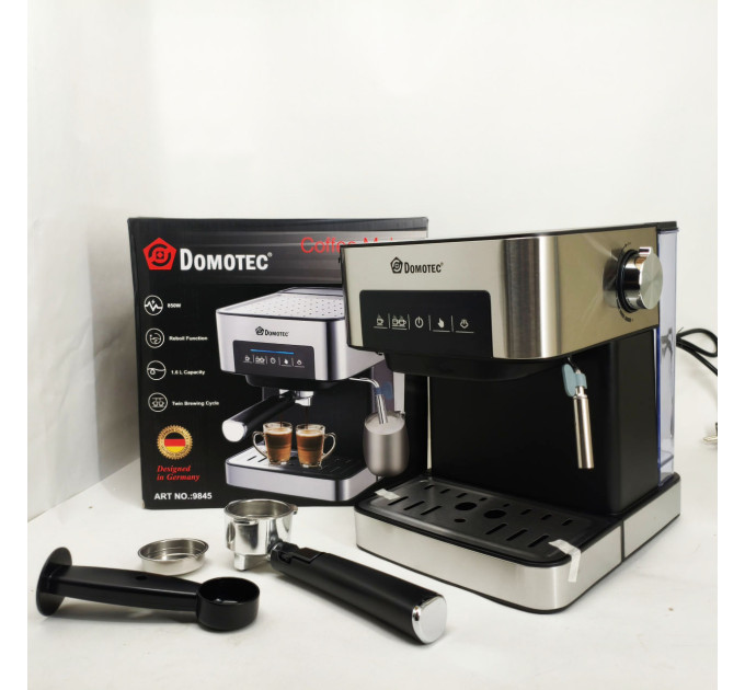 Рожковая кофемашина Кофеварка Domotec MS-136 1.6л 850Вт 15 Бар
