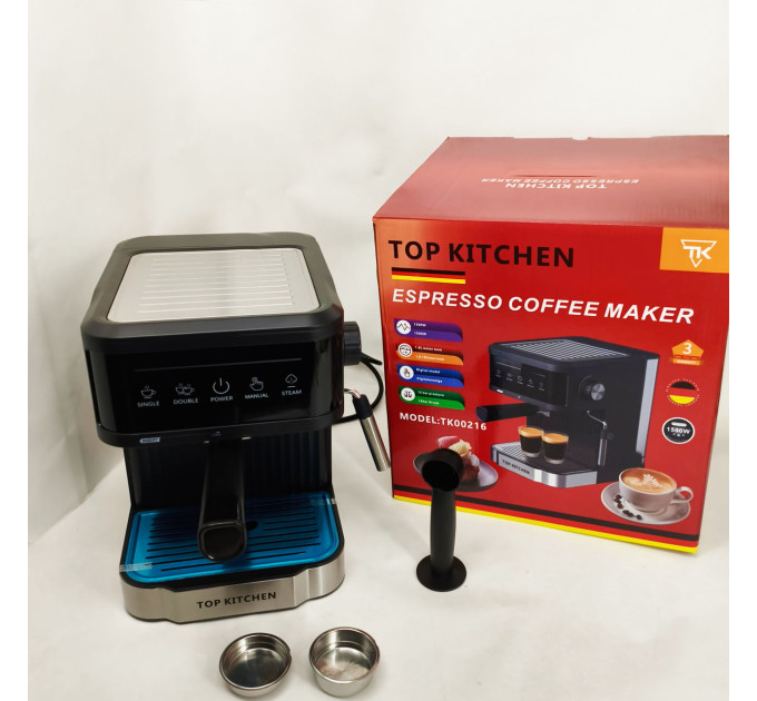 Кавоварка еспресо Top Kitchen TK00216 1500Вт 15 бар 1.8л з капучинатором, підігрівом чашок