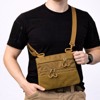 Тактична сумка через плече з панеллю для патчів Cordura койот