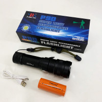 Ручний акумуляторний світлодіодний ліхтар Police X-Balog BL-1827-P90 переносний з USB заряджанням оптичним зумом і металевим корпусом + ремінець на руку