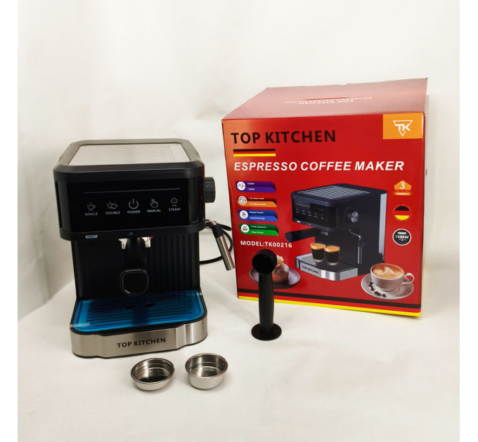 Кавоварка еспресо Top Kitchen TK00216 1500Вт 15 бар 1.8л з капучинатором, підігрівом чашок