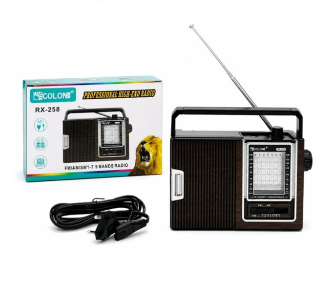 Радиоприемник GOLON RX-258 с 9 диапазонами FM AM SW с телескопической антенной