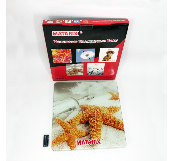 Весы напольные MATARIX MX-452 180 кг, Весы напольные для измерения массы тела, Электронные весы звезды