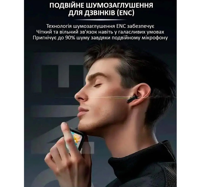 Бездротові навушники LX-10 TWS Earbuds з LED дисплеєм Bluetooth бездротові навушники затички. Колір: чорний