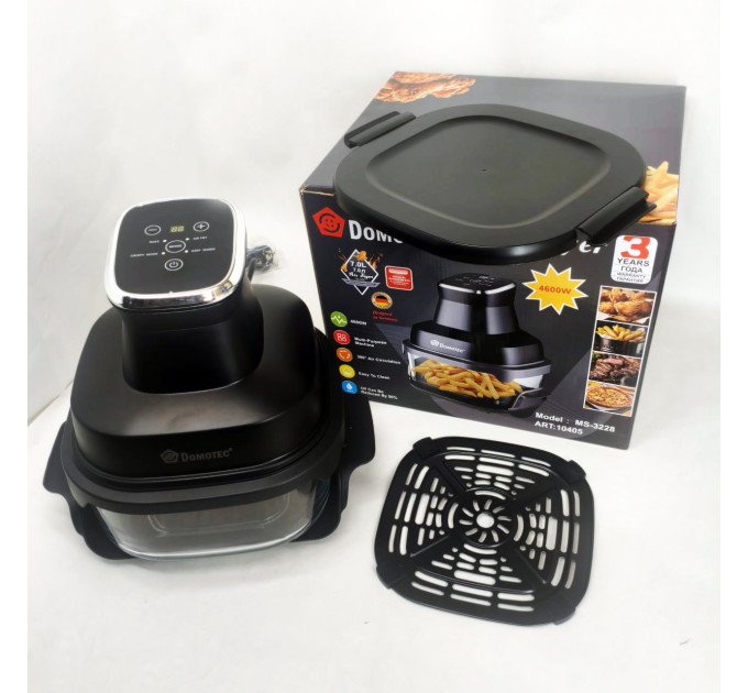 Аэрофритюрница аэрогриль Air Fryer Domotec MS-3228 с LED-экраном для жарки без масла 4600 Вт на 7 л