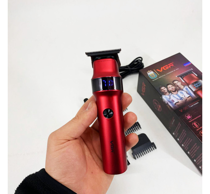 Машинка для стрижки волосся VGR V-987 RED, Бритва триммер для чоловіків