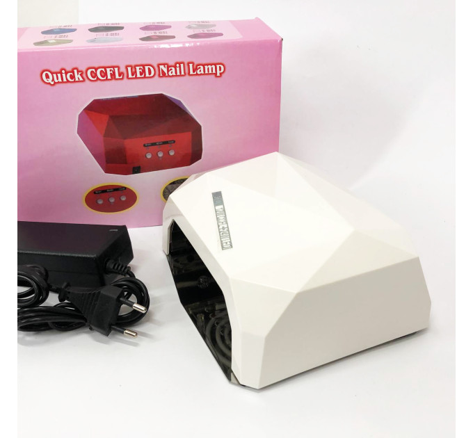 Сушилка для ногтей UV LAMP CCF+LED, Сушилка обычного ногтей, Портативная сушилка для ногтей. Цвет: белый