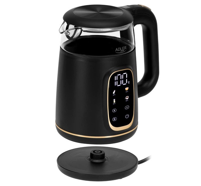 Чайник Adler AD 1305 з регулюванням температури 1.7Л 2200Вт Black Gold