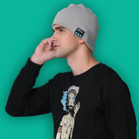 Портативная колонка ШАПКА с bluetooth наушниками SPS Hat BT True. Цвет: серый