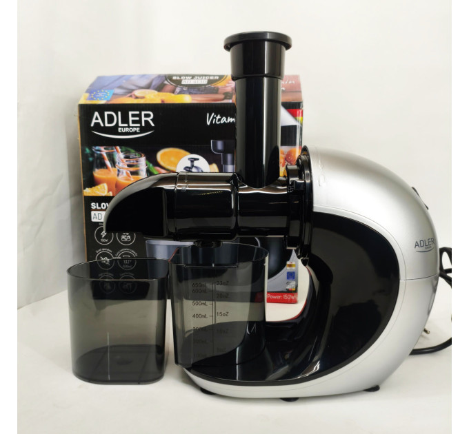 Соковитискач шнековий для цитрусових фруктів та овочів Adler AD 4130 домашній електричний на 150Вт