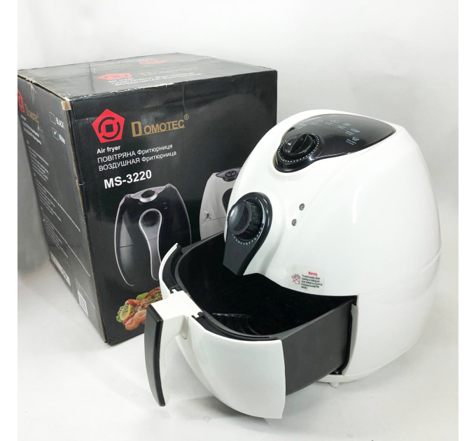 Аерофритниця Мультипіч Аерогриль Domotec MS-3220 1300Вт 4.5л Безмасляна з Таймером White