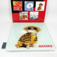 Весы напольные MATARIX MX-452 180 кг, Весы напольные для измерения массы тела электронные, собака