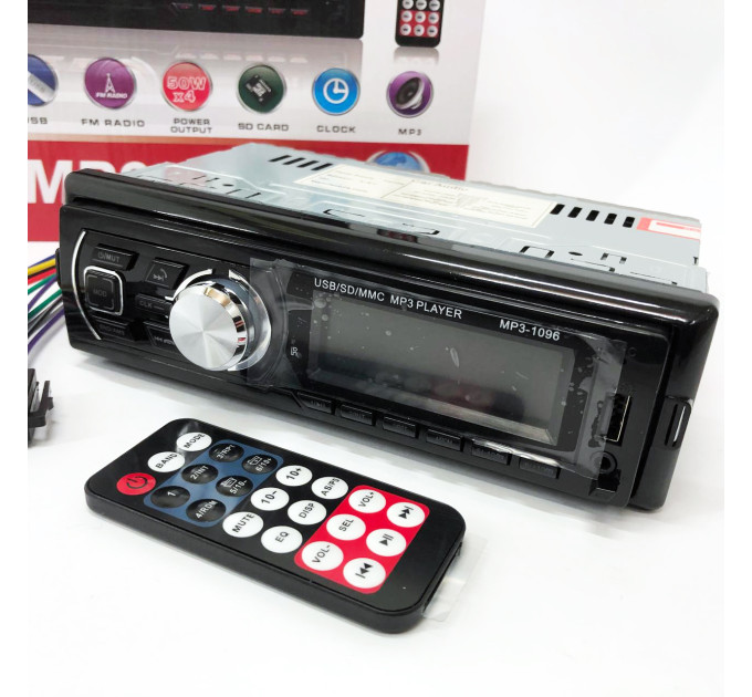 Автомагнитола MP3-1096 BT ISO со съемной панелью 4х50W, Магнитофон для машины авто автомобиля