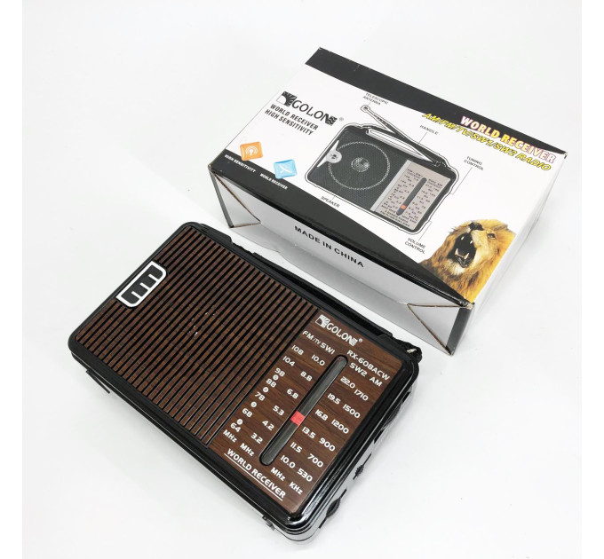 Радіоприймач GOLON RX-608 всехвильовий на батарейках + підтримка USB/microSD/MP3/WMA