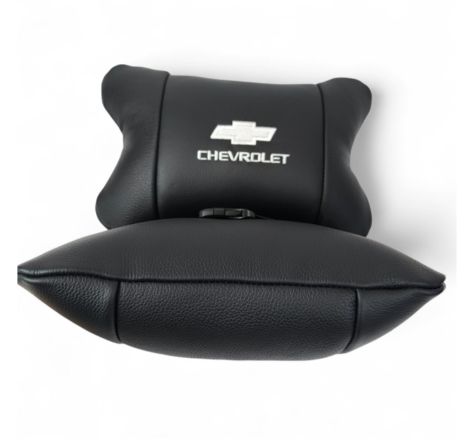 Автомобильные подушки Chevrolet из натуральной итальянской кожи + кожаный брелок в подарок