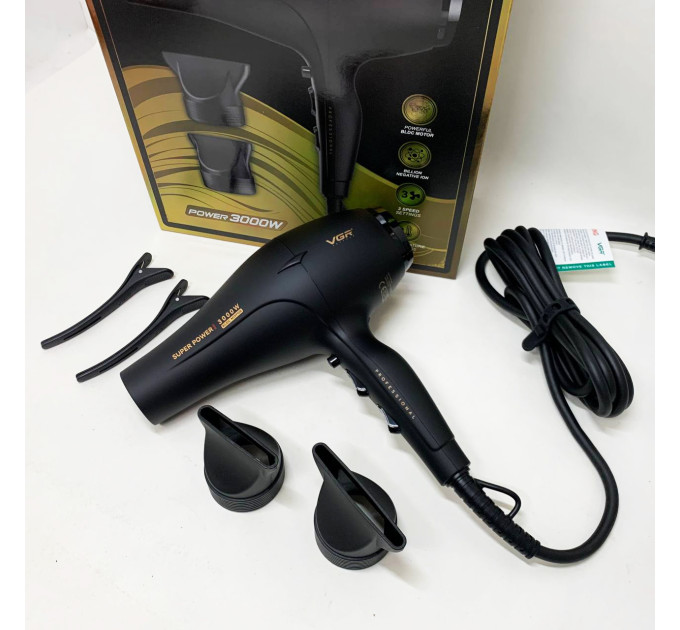 Фен VGR V-406 BLACK 3000Вт