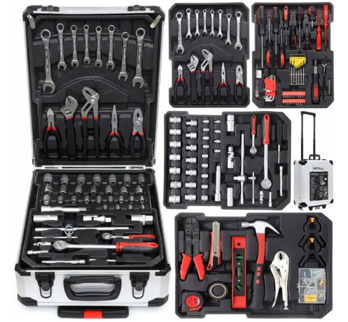 Профессиональный набор инструментов Tools Set KRAFFTEC в чемодане с трещоткой из 408 предметов