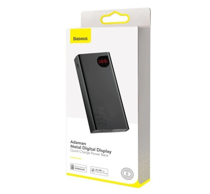 Павербанк 20000 mAh 22.5W Power Bank Baseus Adaman Портативний Акумулятор Зовнішній Акумулятор повербанк