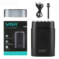 Мужская аккумуляторная мини электробритва VGR V-341 с двумя головками для бритья бороды и усов шейвер